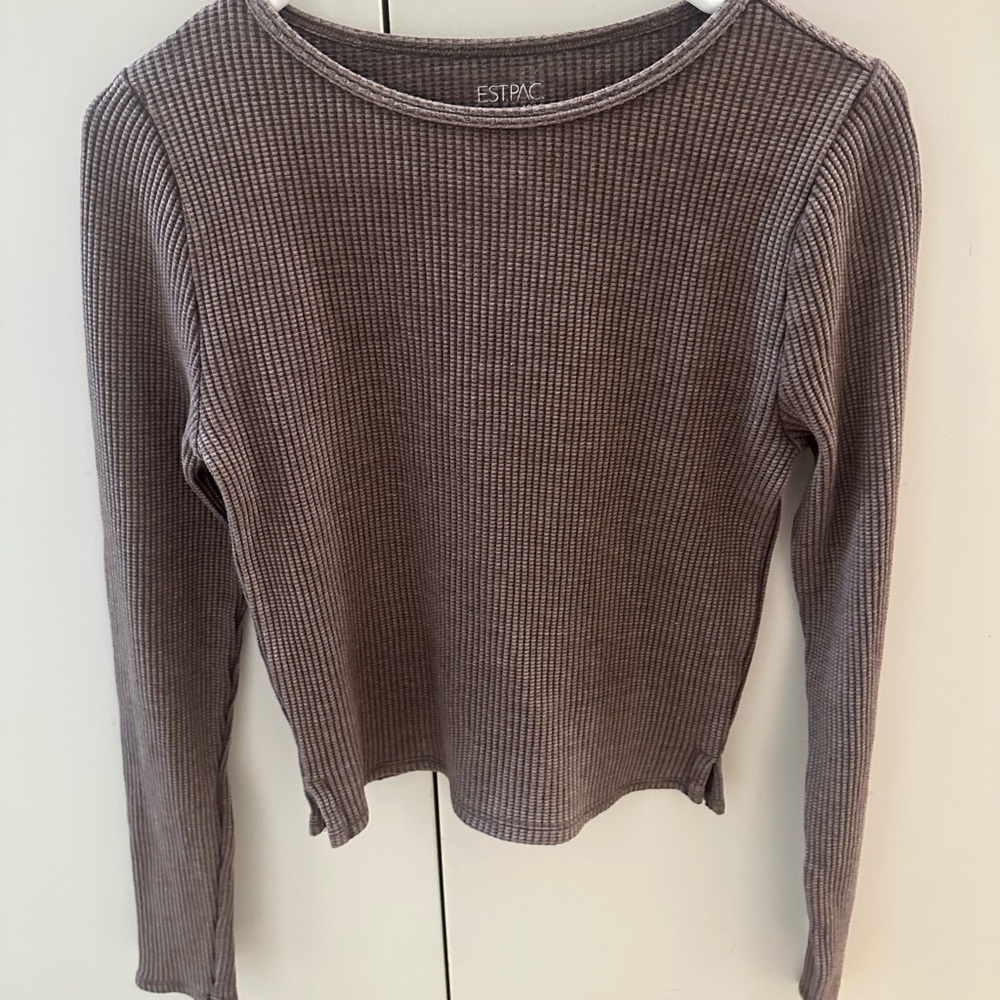 Women's Ribbed Long Sleeve Top - Purple